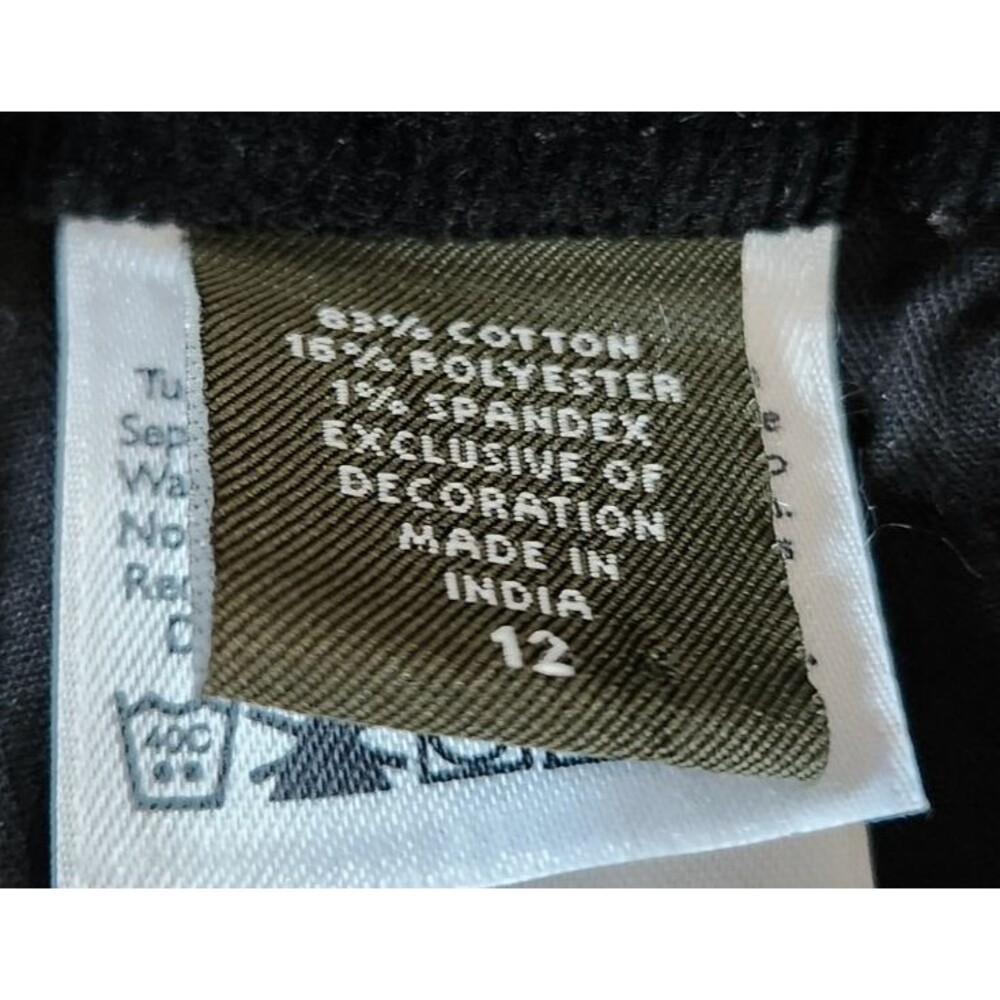 Eddie Bauer Black Corduroy Mini A-Line Skirt Women's Size 12 W34 Length 19 - Picture 6 of 6